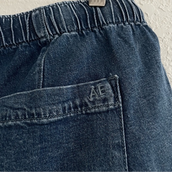 American Eagle Ruffle Denim Shorts Size M Frill Cottagecore Soft Girl Stretch - Picture 5 of 12